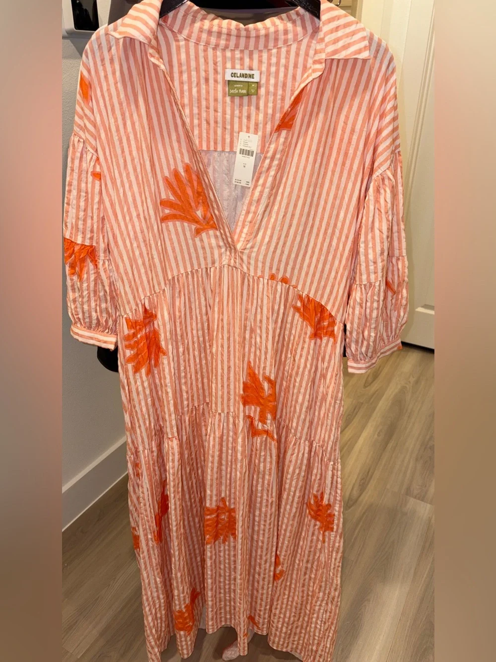 Carolita Printed Tiered Shirt Dress by Celandine: Daniella Manini Edition M NWT - Picture 4 of 16